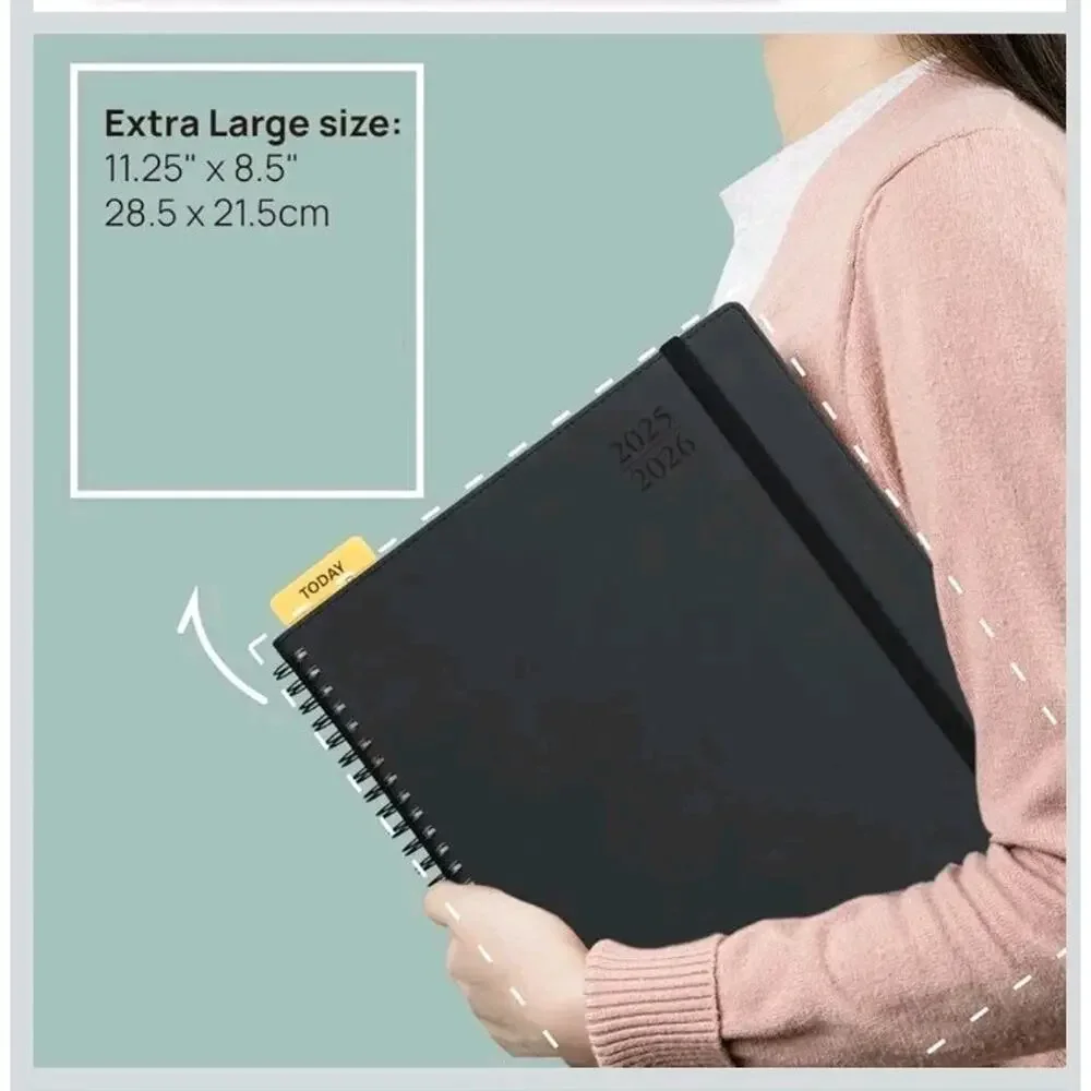 POPRUN 2025-2026 Academic Planner Spiral Bound, 8.5'' x 11.25'' Appointment Book